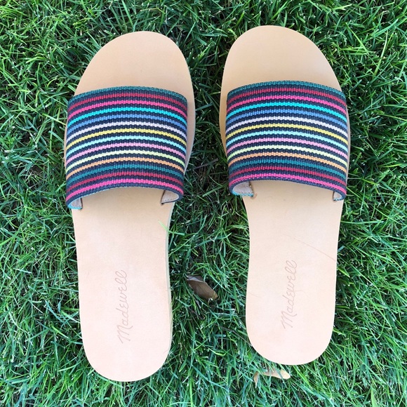 rainbow stripe sandals